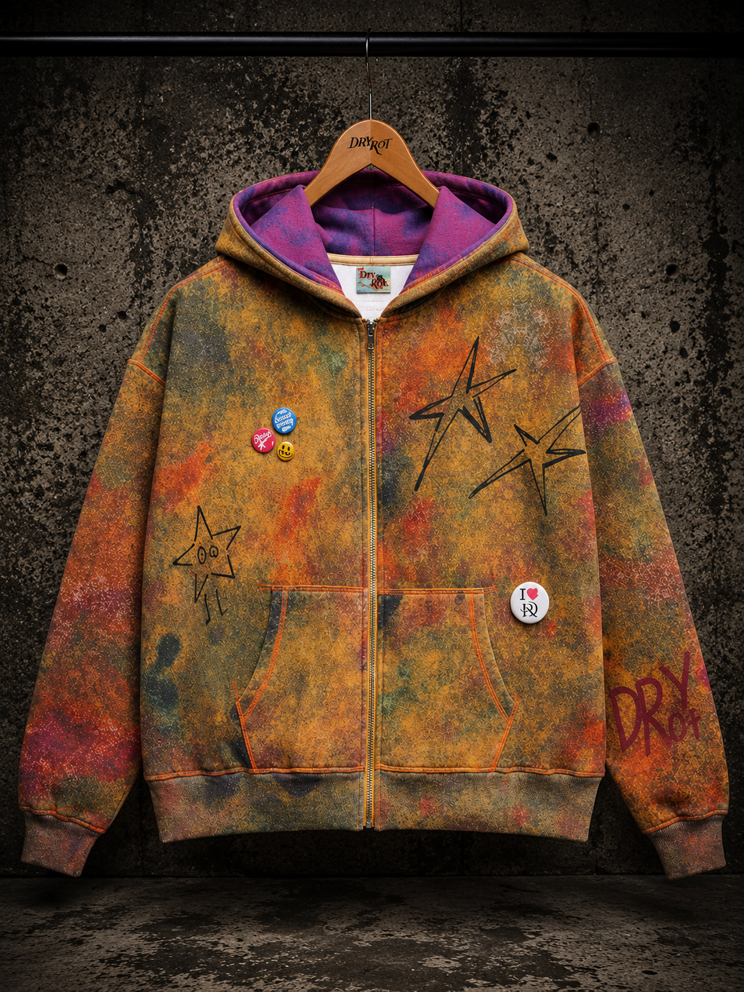 DRY ROT ACID DUST ZIP UP