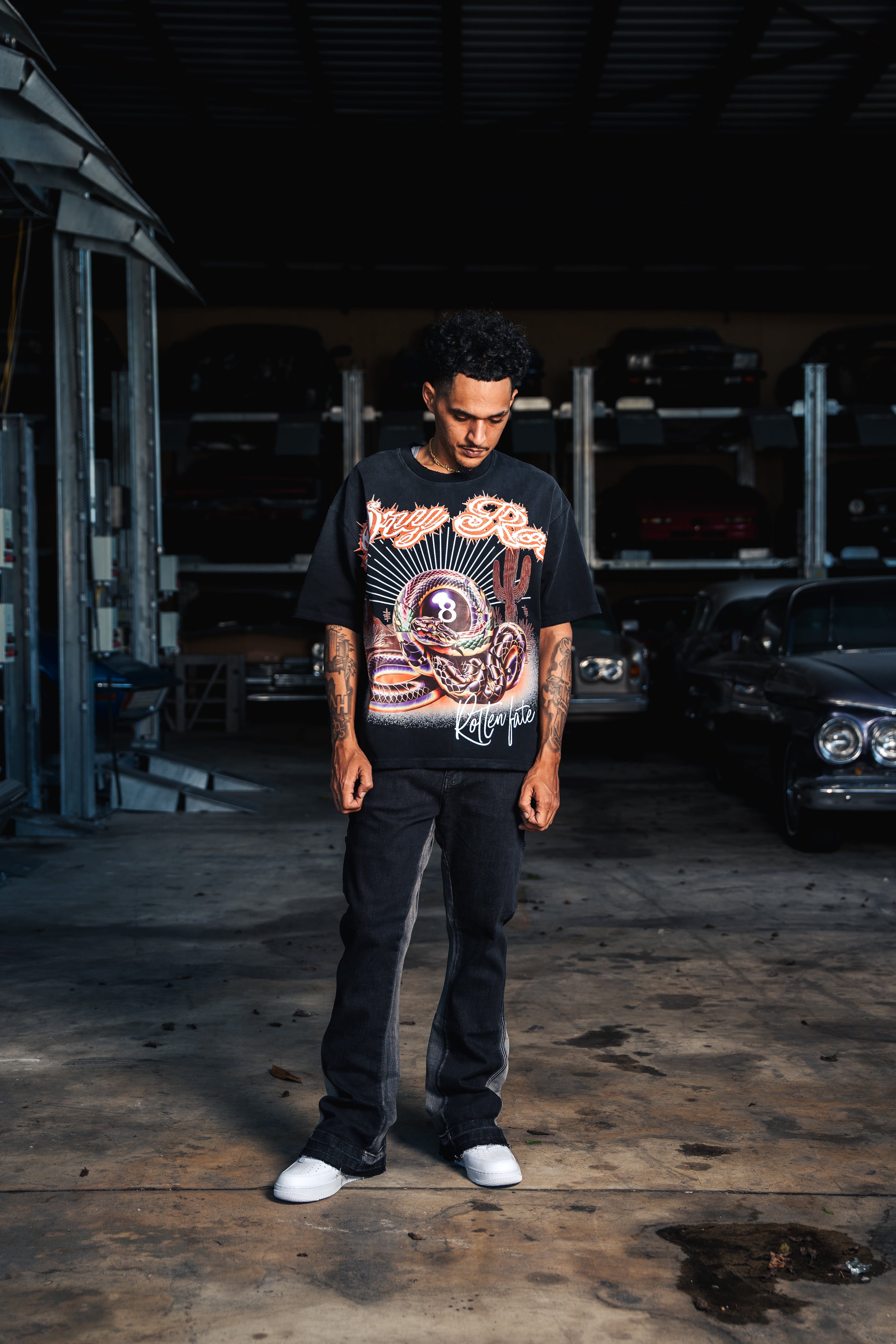 DRY ROT OVER SIZED ROTTEN FATE TEE BLACK