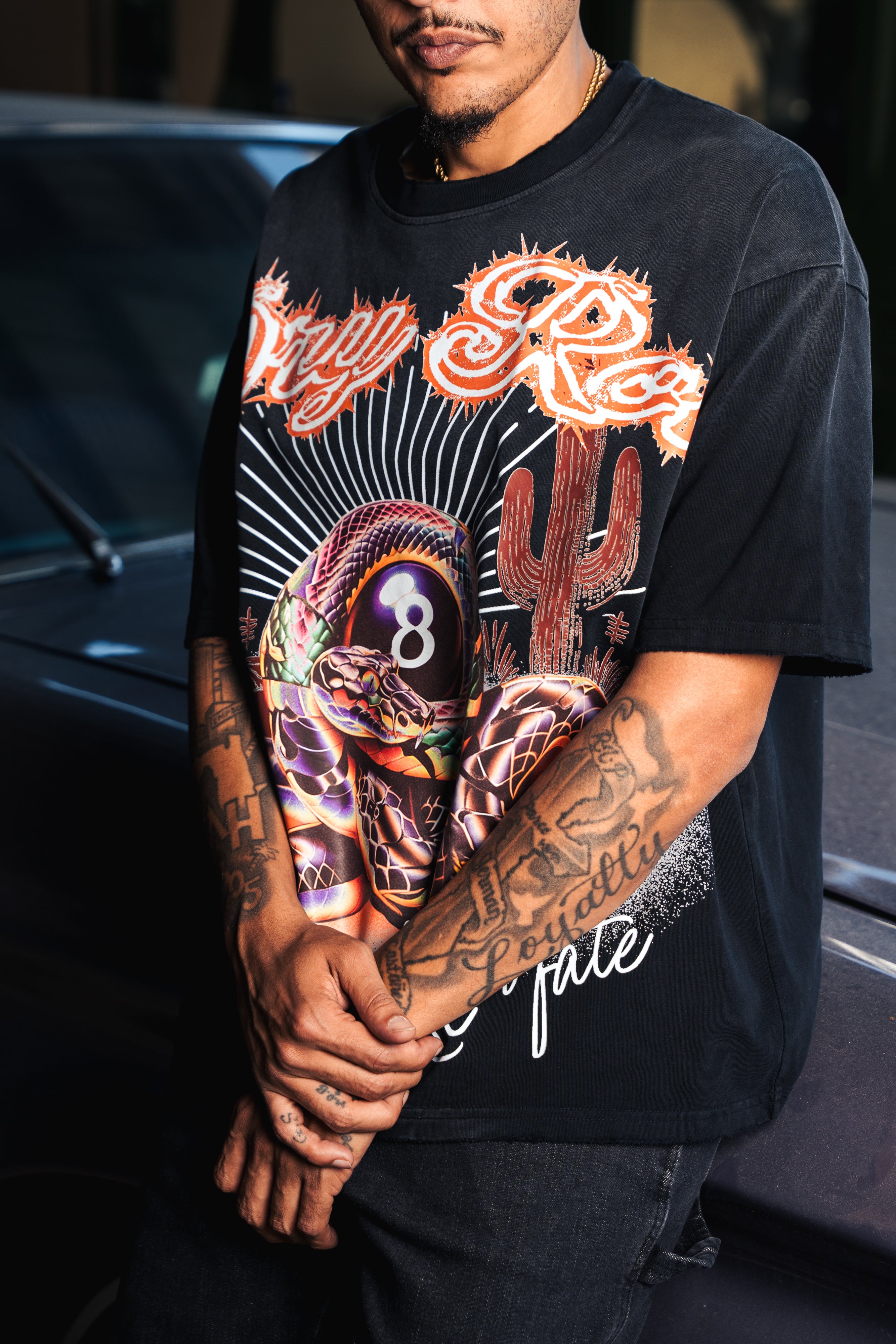 DRY ROT OVER SIZED ROTTEN FATE TEE BLACK