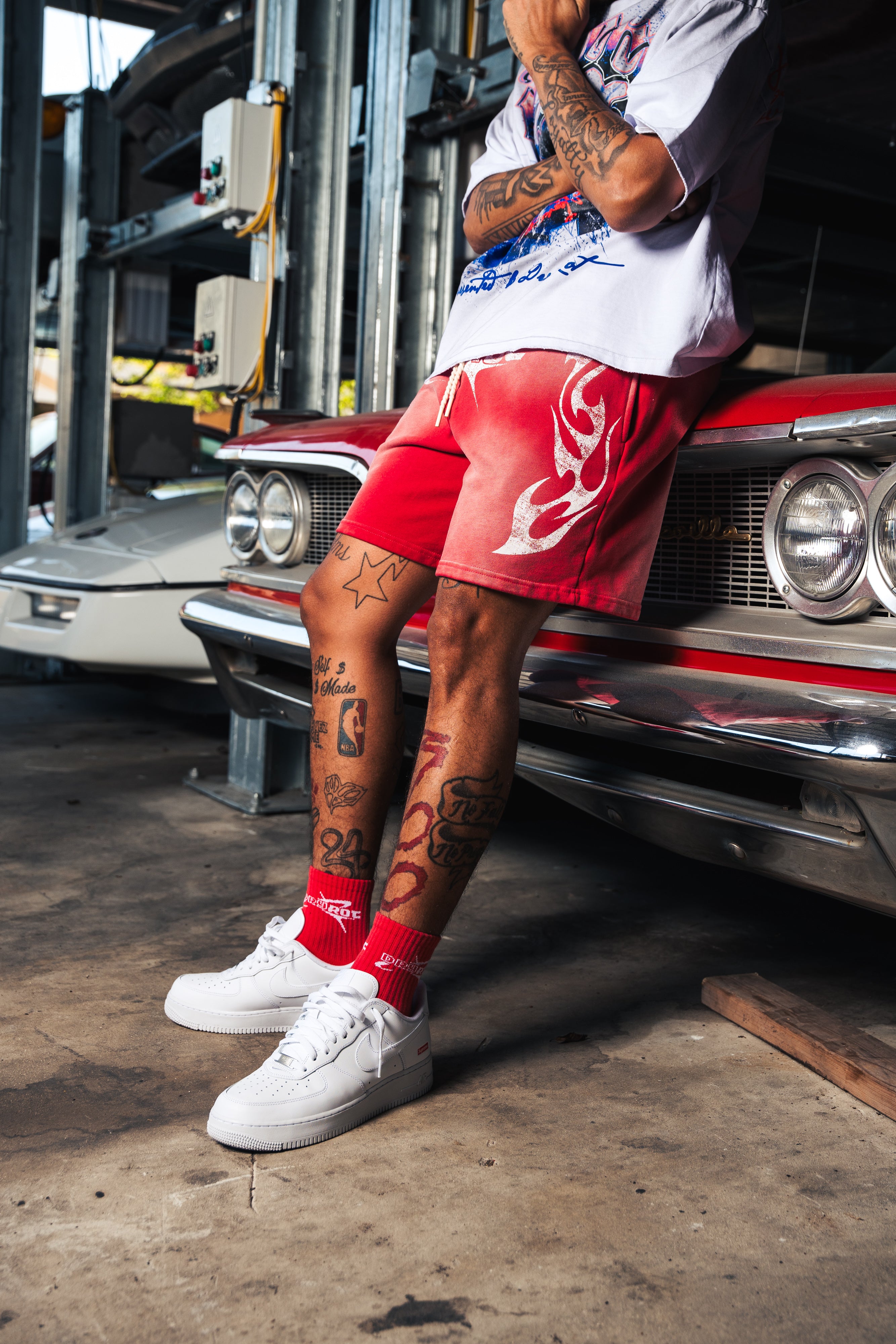 DRY ROT ROUGH RIDER COTTON SHORTS RED