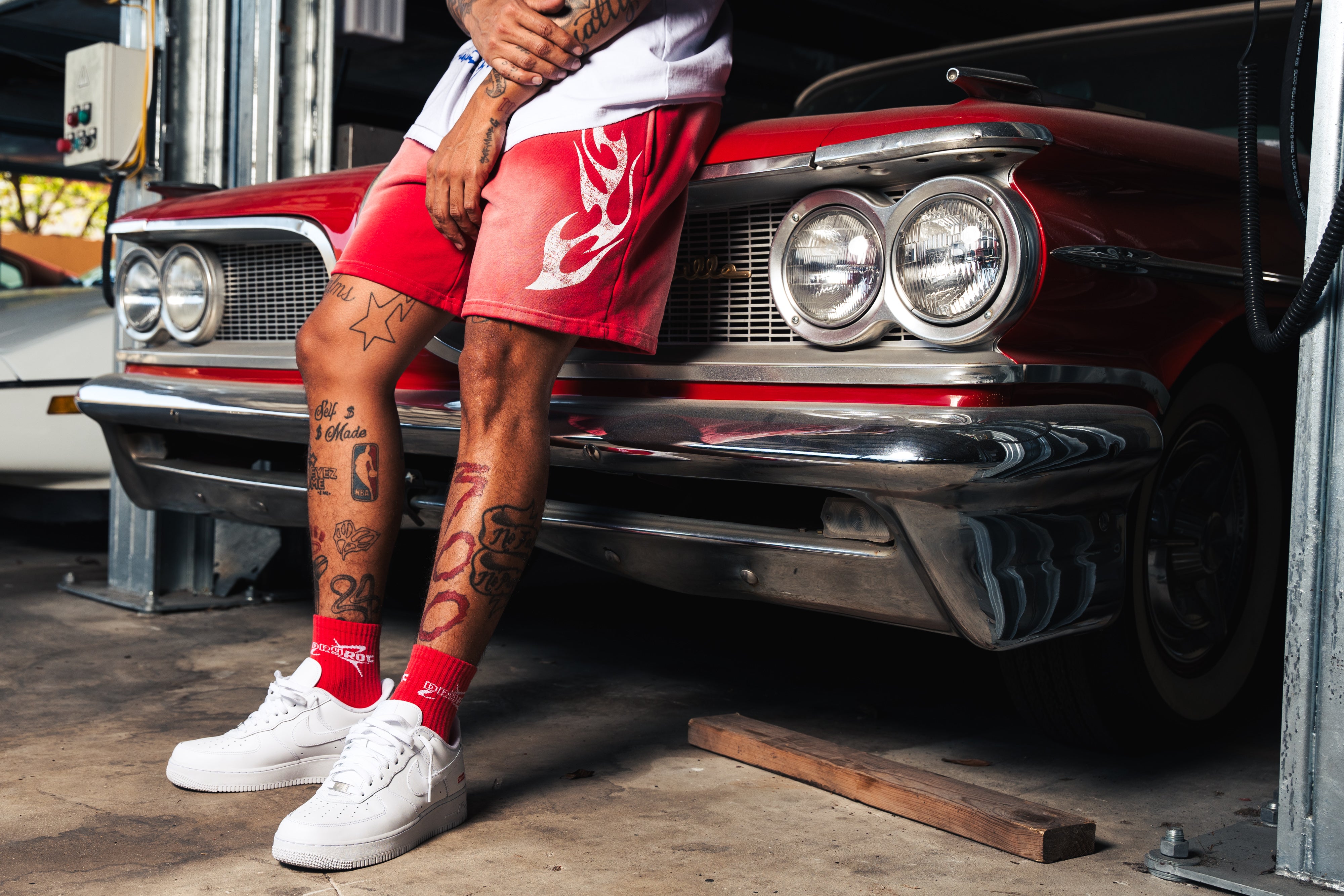DRY ROT ROUGH RIDER COTTON SHORTS RED
