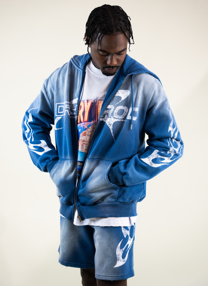 DRY ROT ROUGH RIDER HOODIE BLUE