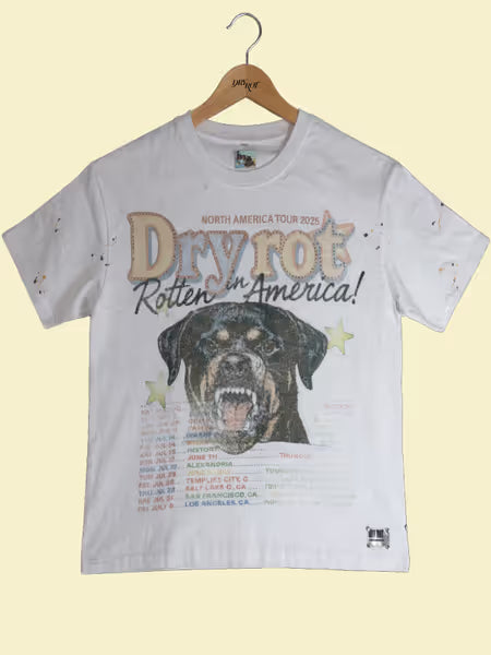 DRY ROT ROTTEN IN AMERICA TOUR TEE white