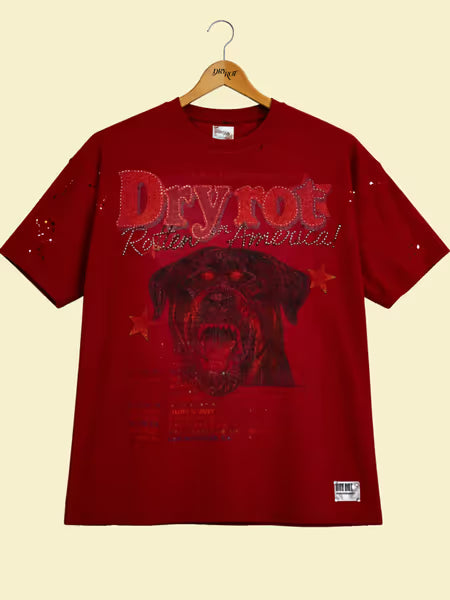 DRY ROT ROTTEN IN AMERICA TOUR TEE RED