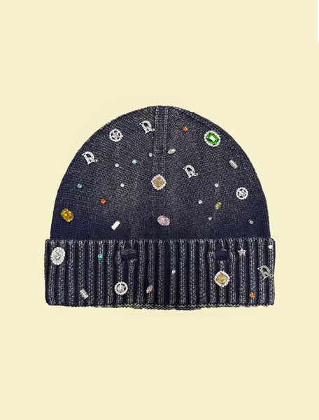 DRY ROT NAVY ACID WASH GEM BEANIE