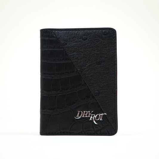 BASEL EXOTIC WALLET CROC/OSTRICH BLK