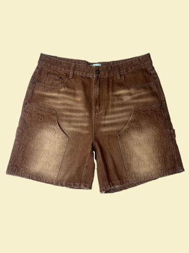 DRY ROT DR STAMPED DOUBLE KNEE SHORTS BROWN