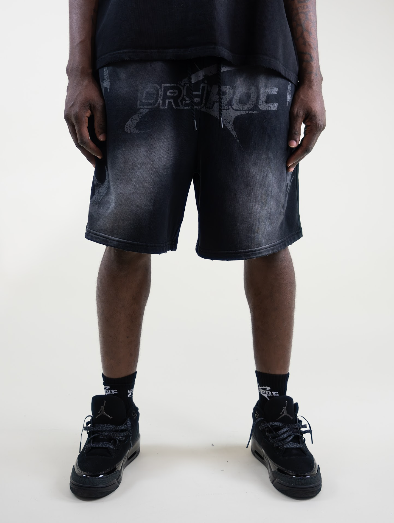 DRY ROT ROUGH RIDER COTTON SHORTS BLACK