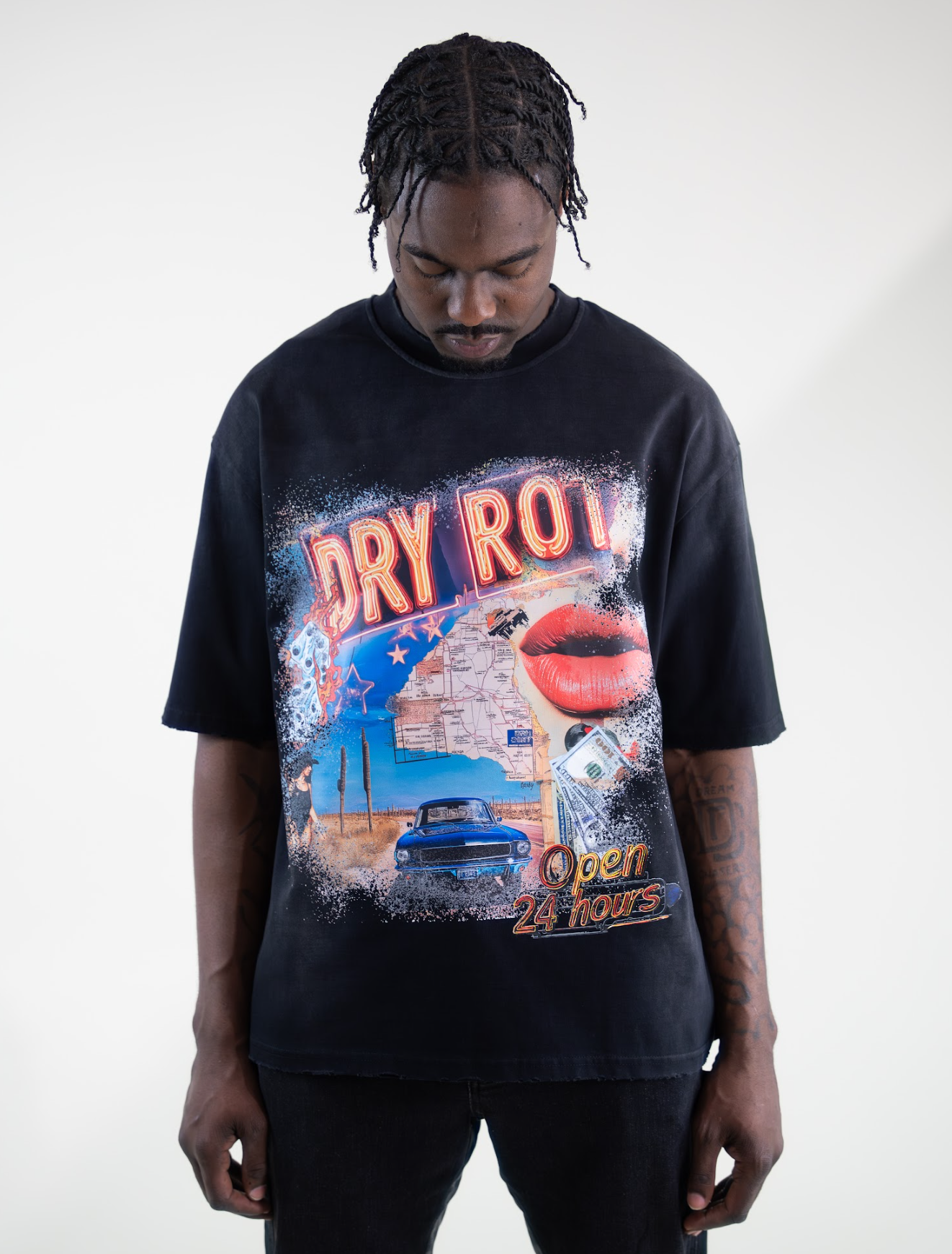 DRY ROT OVER SIZED GUEST TEE BLACK