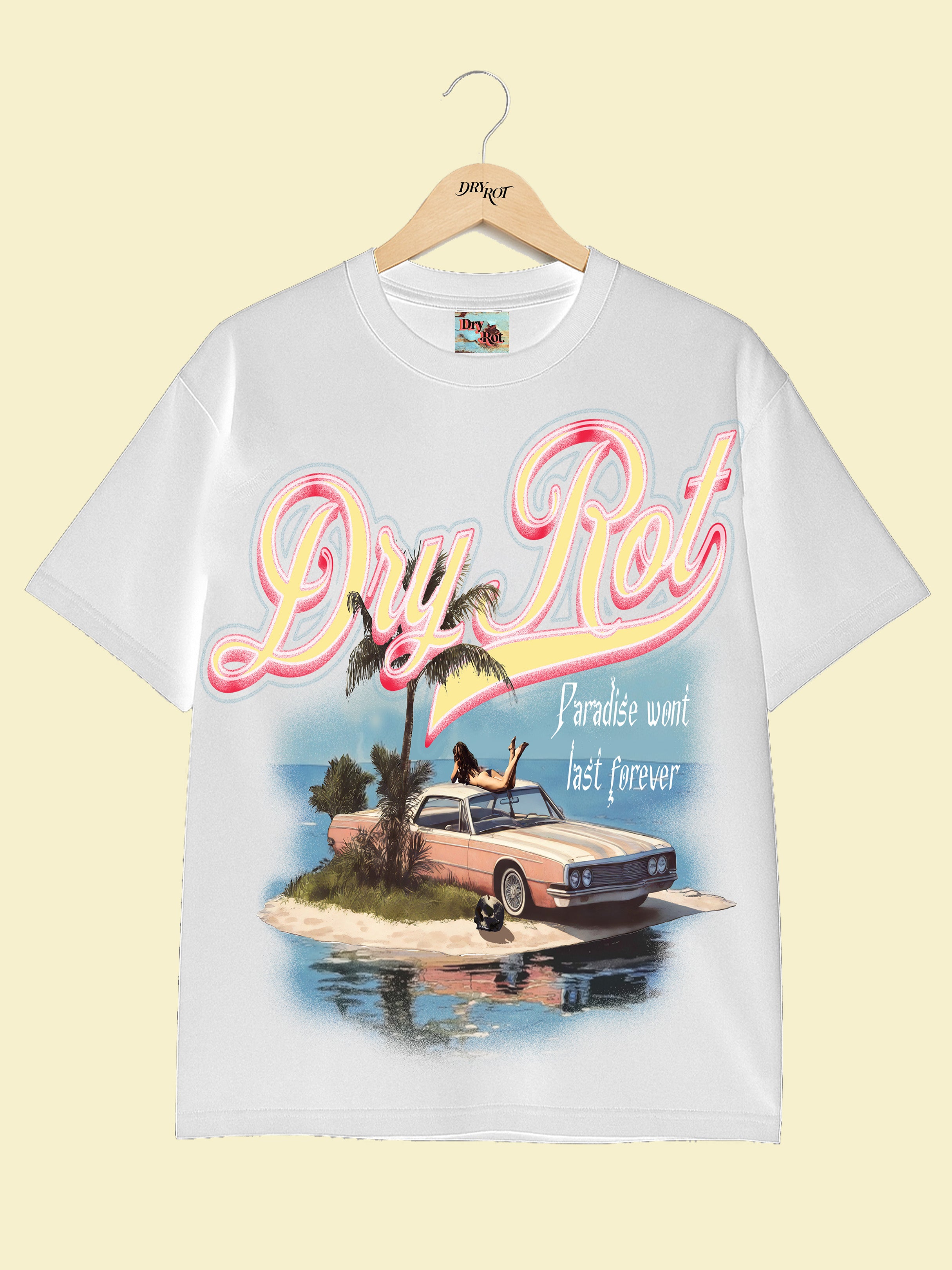 DRY ROT TRAPPED IN PARADISE TEE WHITE