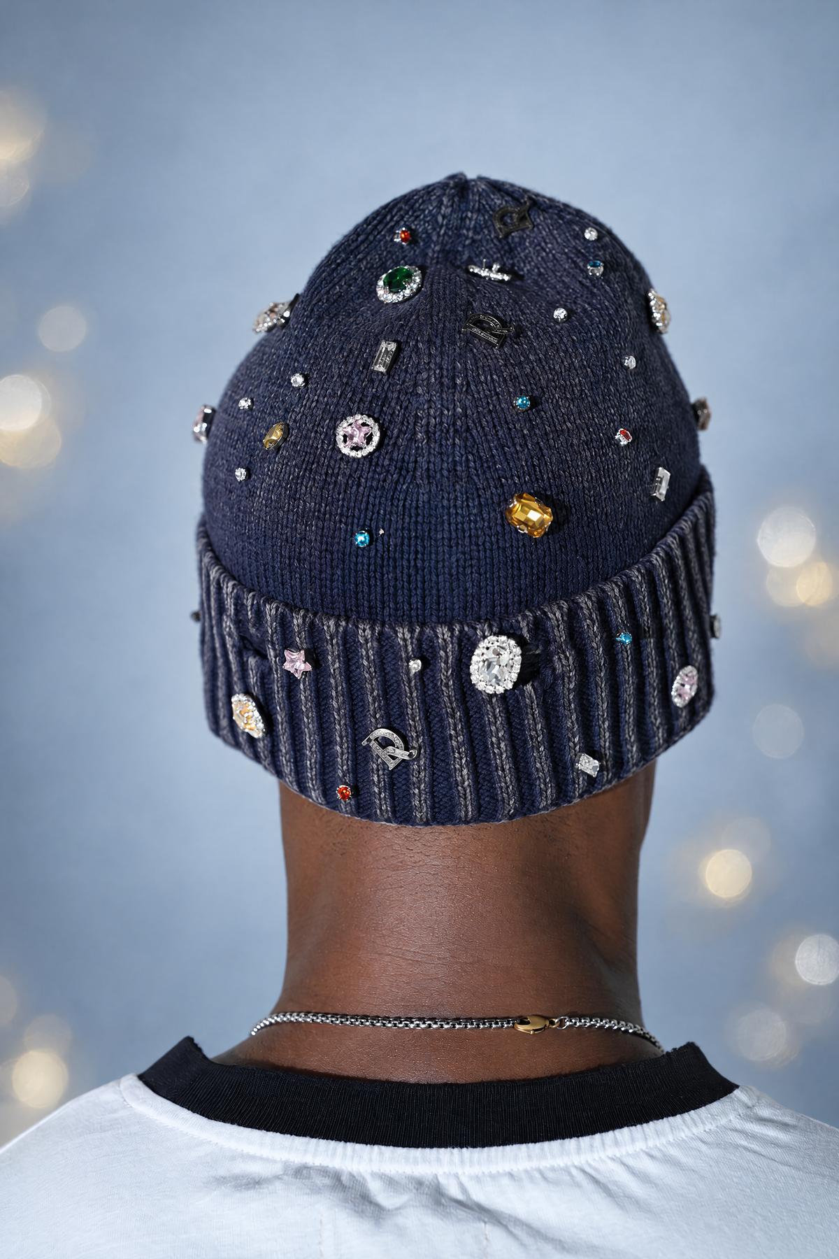 DRY ROT NAVY ACID WASH GEM BEANIE